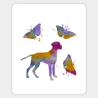 Brittany Dog Art With Butterflies Sticker